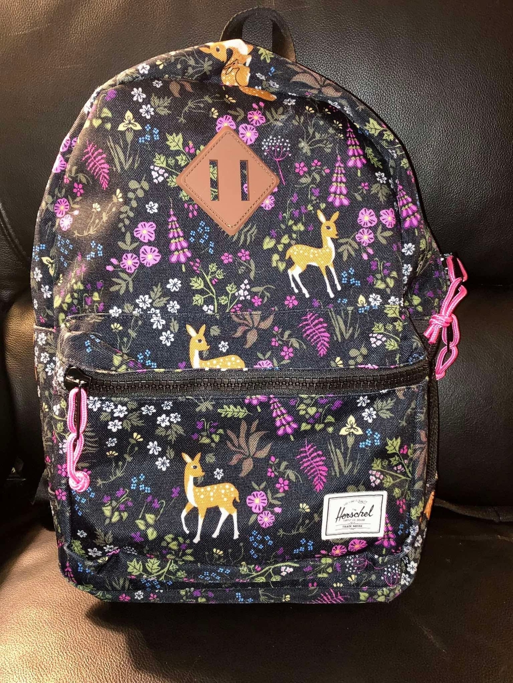 Herschel Kids' Black Floral Deer Backpack